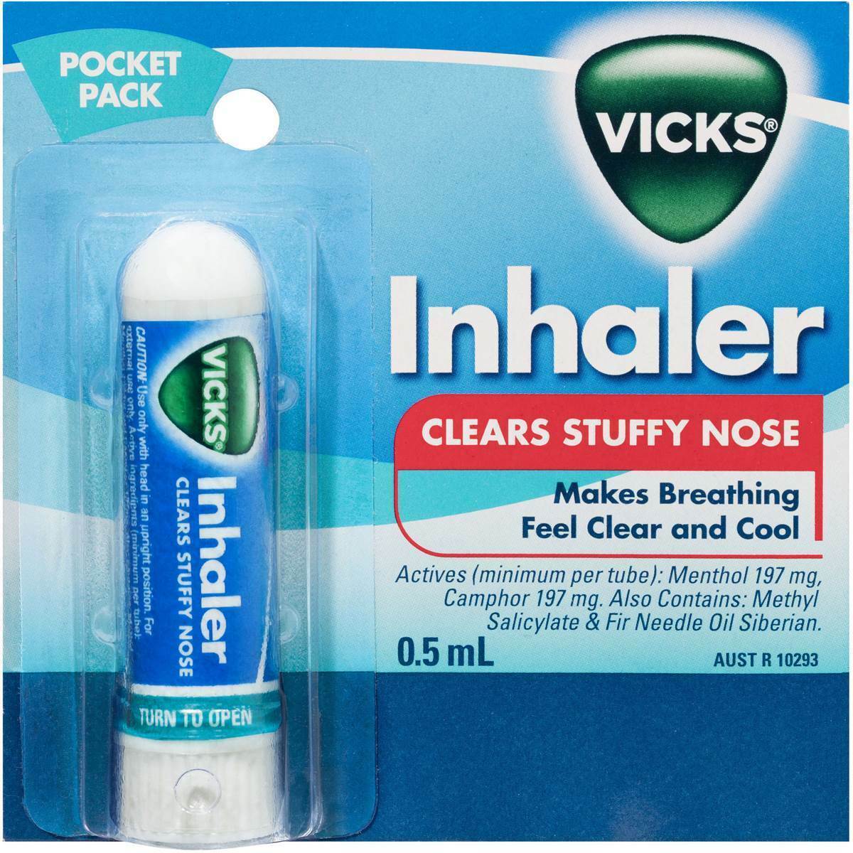10x Vicks Inhaler for Fast Relief in Nasal Congestion Blocked Nose Cold Allergy Cough, Cold & Flu