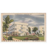 Vintage Postcard Coral Sands Hotel Fort Lauderdale Florida Art Deco 1947 Linen - $9.89