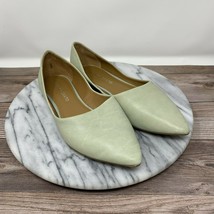 Franco Sarto Heath Mint Green Leather Pointed Toe Flats Women's Size 6.5M - $29.95
