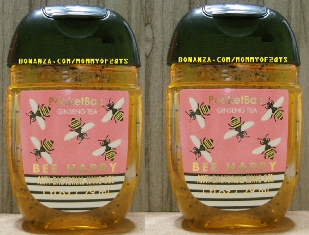 Pocketbac Bee Happy Ginseng Tea Antibacterial Hand Gel Bath and Body