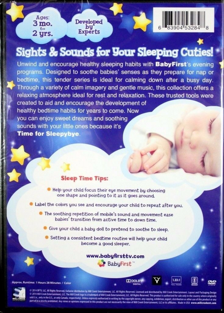 BabyFirst Sweet Dreams Time For Sleepybye! Sights and Sounds NEW DVD ...