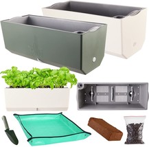 2 Pack-15X5.8X5.5 Rectangular Self Watering Planters,Window Sill, Multicolor - $37.97