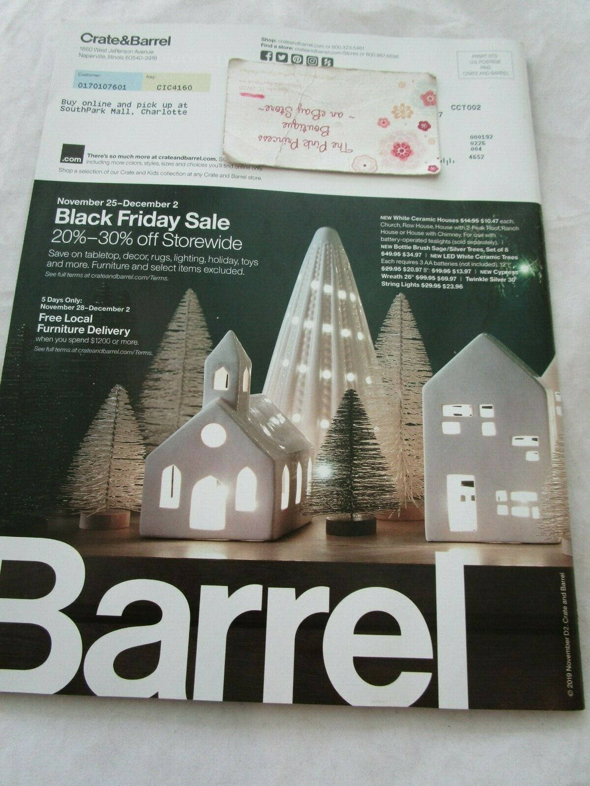 Crate&Barrel Crate & Barrel Catalog Holiday 2019 Brand New Catalogs