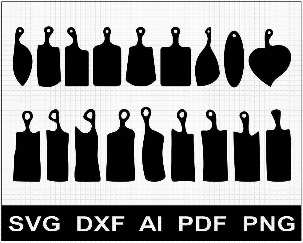 Set 4 18x Charcuterie Serving Board pattern templates SVG / DXF / AI