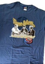 Three Stooges Three Jokers Blue Adult T-Shirt New Large - $14.25