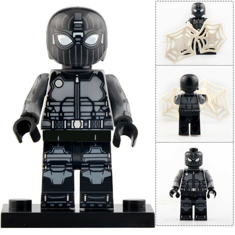 8pcs Set Spiderman Stealth Suit Iron Spider Mk2 Cyborg Mysterio Lego Minifigures Figures