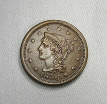 1856 Upright 5 Large Cent AU Coin AI100 - $116.03