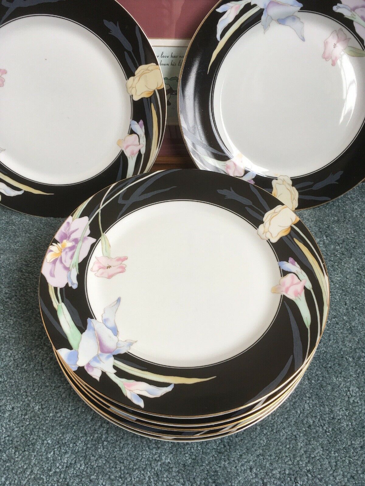 Mikasa Fine China,Charisma Black Dinner Plate,Black & White Plate ...