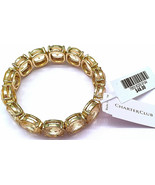 NWT $48 CHARTER CLUB CRYSTAL &amp; GOLD COLORED STRETCH BRACELET - $9.89