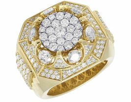 Men&#39;s Diamond Wedding Engagement Pinky Ring Band 14K Yellow Gold Finish ... - $174.68