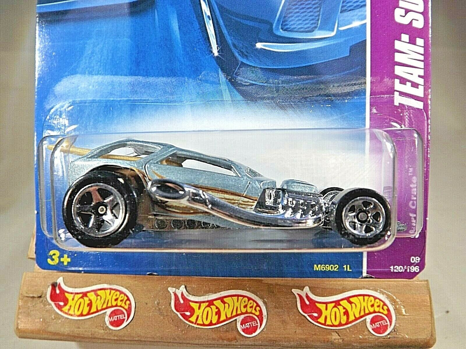 2008 Hot Wheels #120 Team: Surf's Up 4/4 SURF CRATE Lt Blue Tan Board w ...