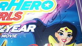 DC Superhero Girls Cast Signed Framed 16x20 Poster Display 2017 SDCC B image 2
