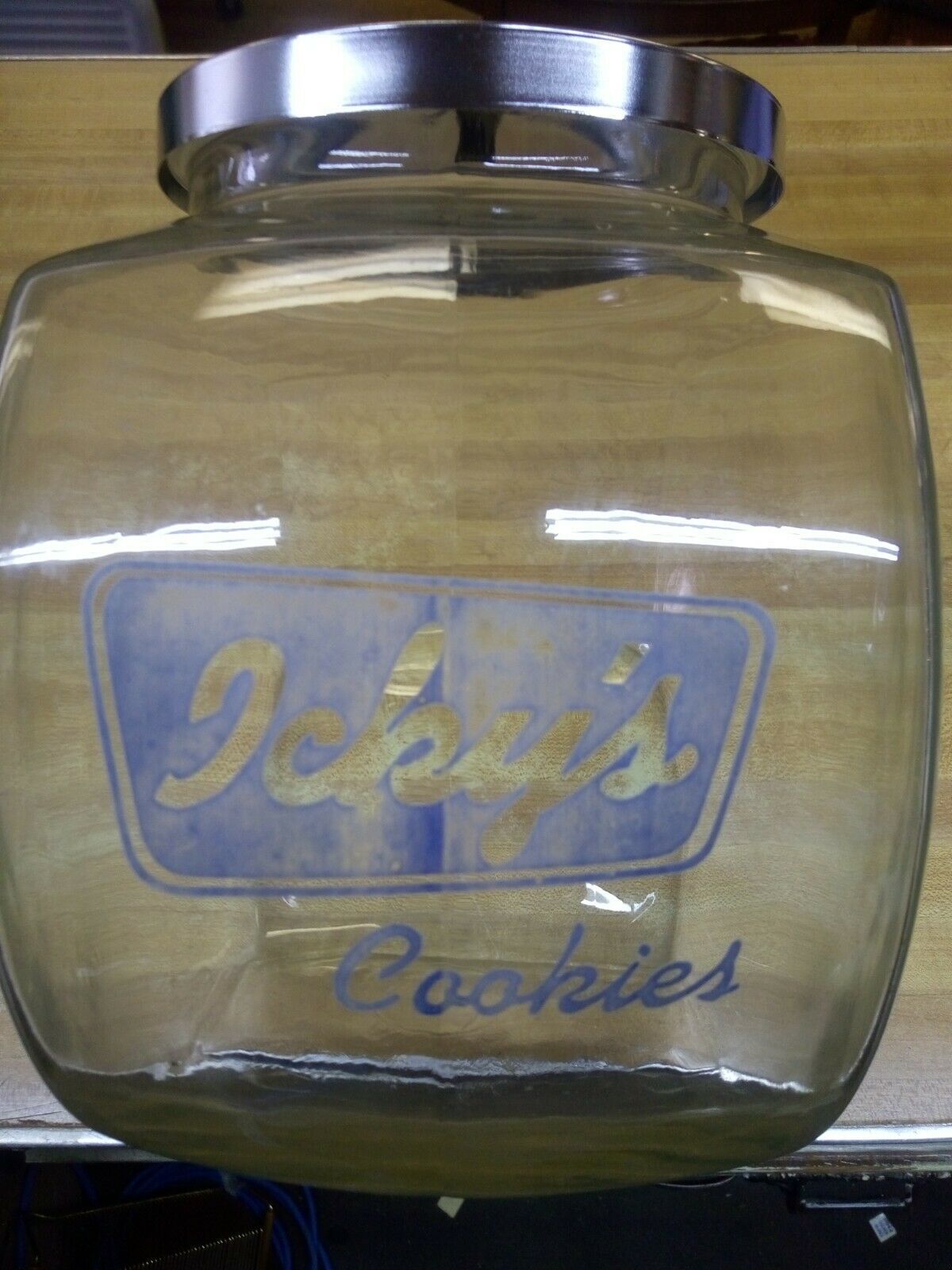 Vintage Icky's Cookie Jar 1940’s 1950's With Lid Cookies, Crackers