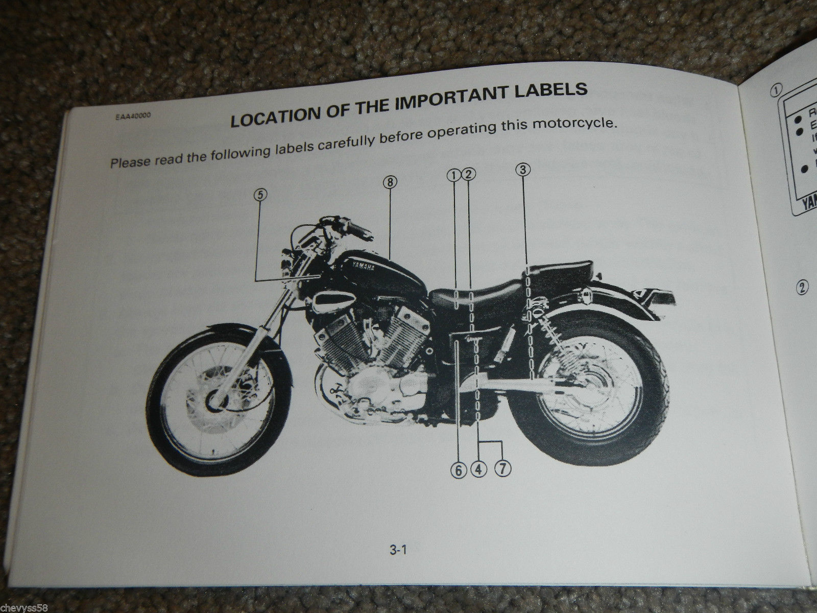 ... 1993 93 YAMAHA XV535 XV 535 VIRAGO COPY OWNER OWNERS OWNER'S MANUAL ...