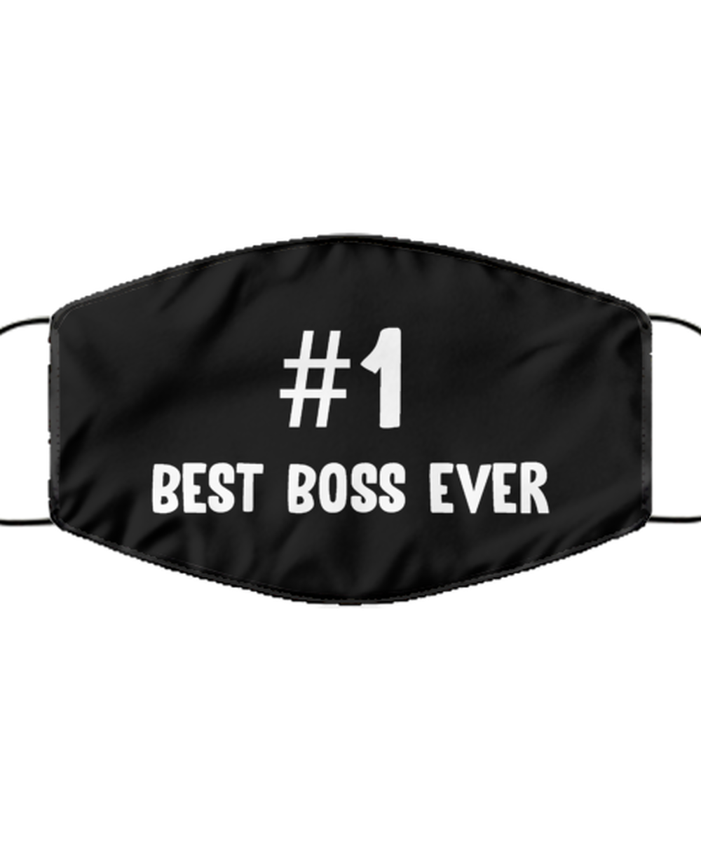 Funny Manager Black Face Mask, #1 Best Boss Ever, Reusable Covering Gifts for