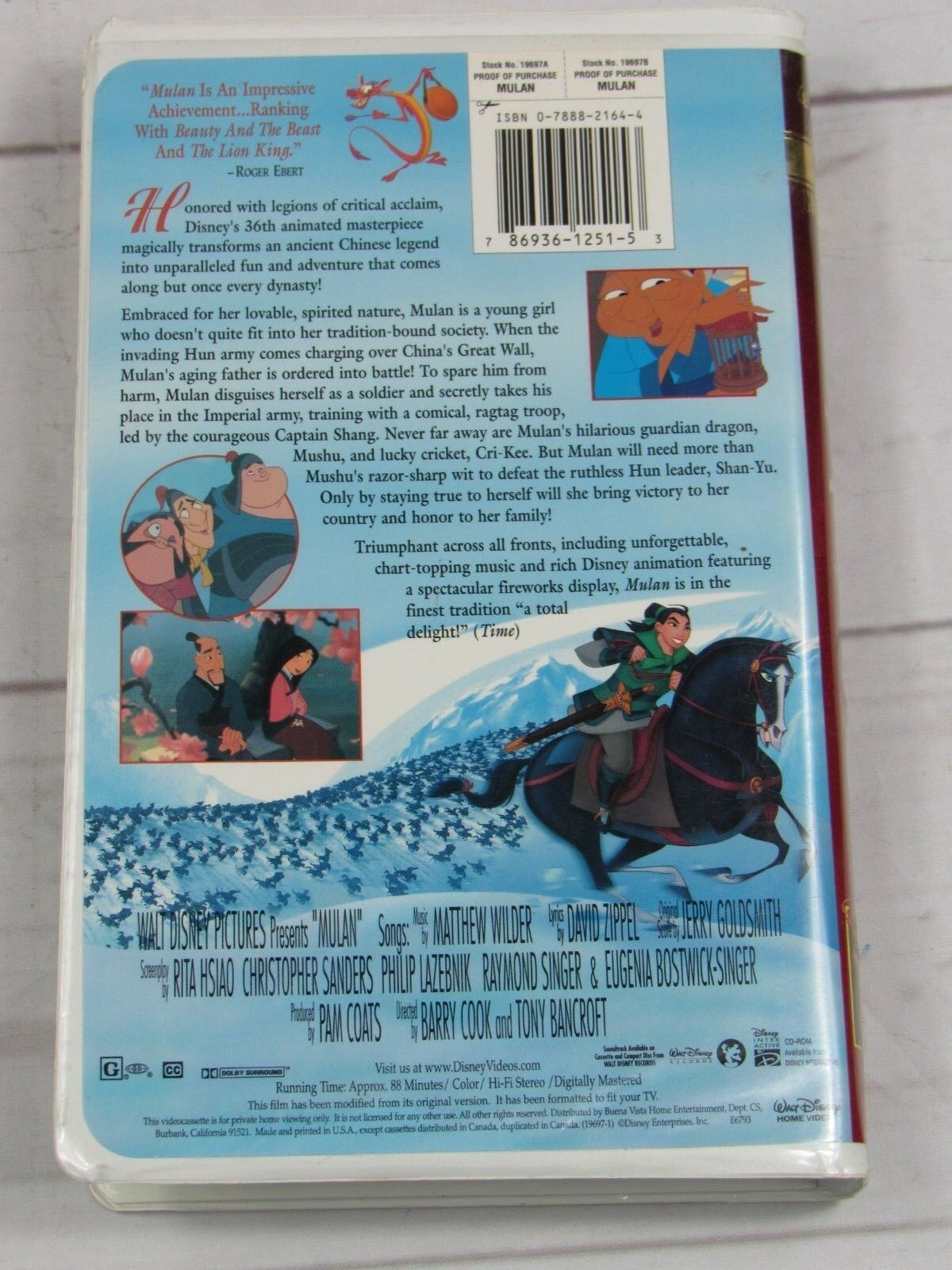 Mulan (VHS, 2000, Gold Collection Edition) - V1565 - VHS Tapes