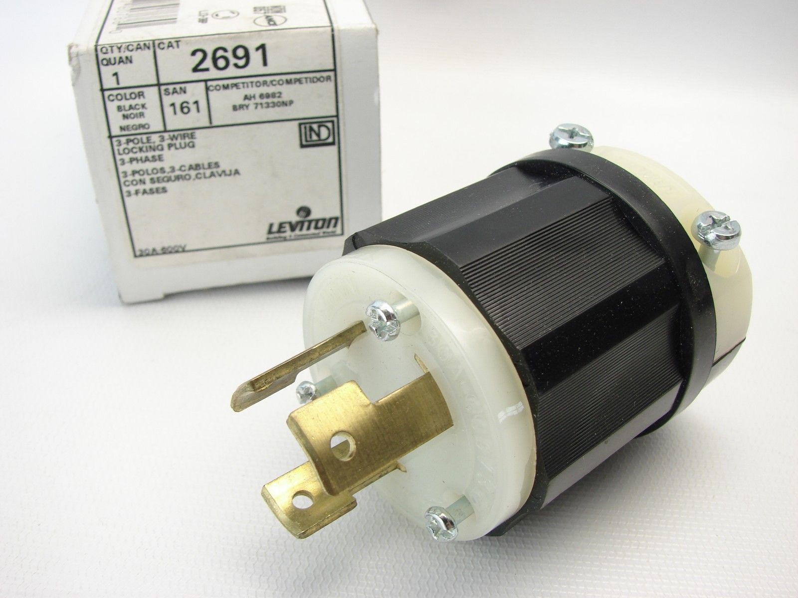 Eagle Male Turn /& Pull L5-30 30A 125V 2 Pole 3 Wire Grounding Locking Plug