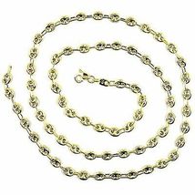 9K YELLOW GOLD NAUTICAL MARINER CHAIN OVALS 4 MM THICKNESS, 20 INCHES, 50 CM image 3