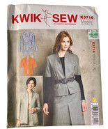 KWIK SEW Pattern K3716 Misses Jackets Kerstin Martensson (XS-S-M-L-XL) U... - $6.80
