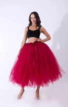 Women Puffy Tutu Skirt Drawstring High Waist Long Tulle Skirt Petticoat One Size image 14