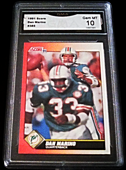 1991 Score Dan Marino GMA Graded 10 GEM MINT football card number 385 ...