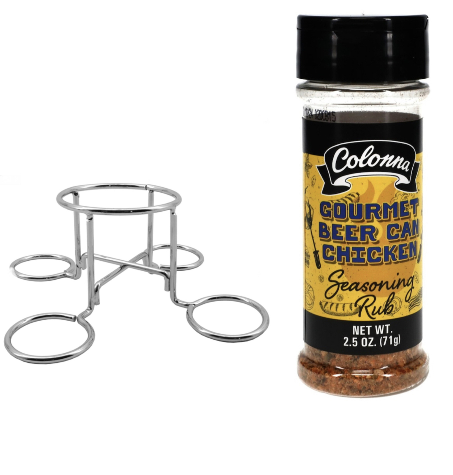 Primary image for Beer Can Chicken Grill Rack With Gourmet Beer Can Seasoning Rub 2.5 oz Combo