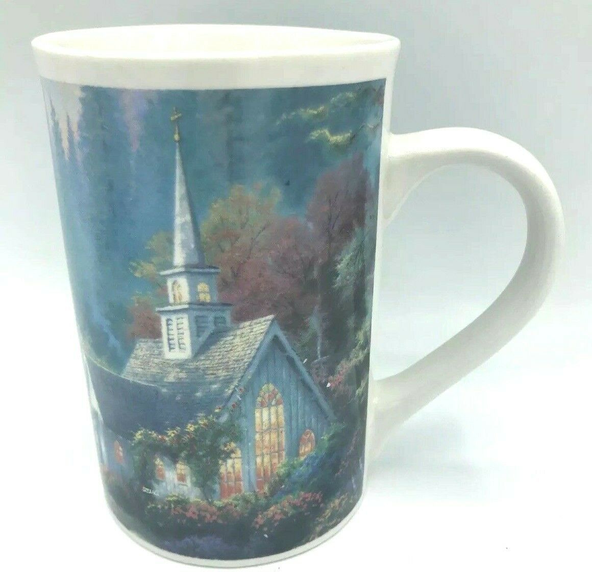 Primary image for Thomas Kincade The Forest Chapel 1999 Collectible Coffee Mug Cup Design Pac Inc