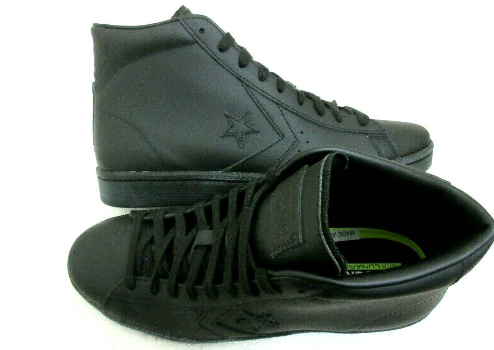 converse triple black leather