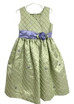 Jayne copeland girls evening dressed dress sleeveless metallic green size 5 - $16.48
