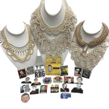 31pc Notorious RBG Dissent Collar Ruth Bader Ginsburg Necklace Pearl Sticker Lot image 1