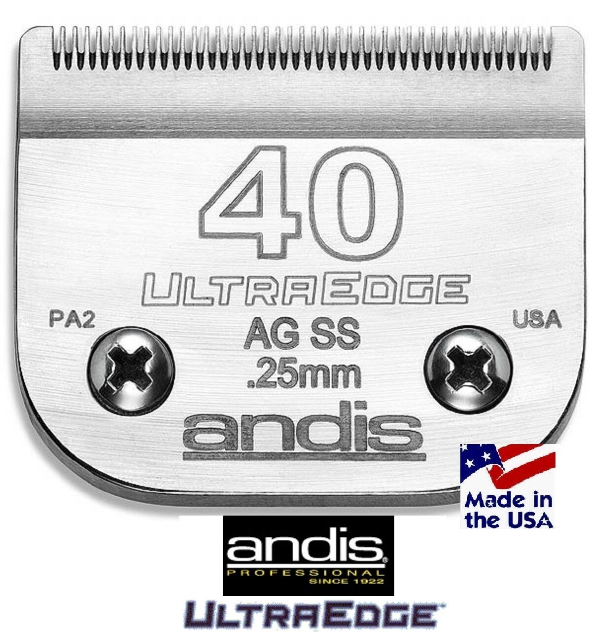 ANDIS ULTRAEDGE 40 ss BLADE Fit Most Oster,Wahl,Moser Laube Clipper Pet Grooming