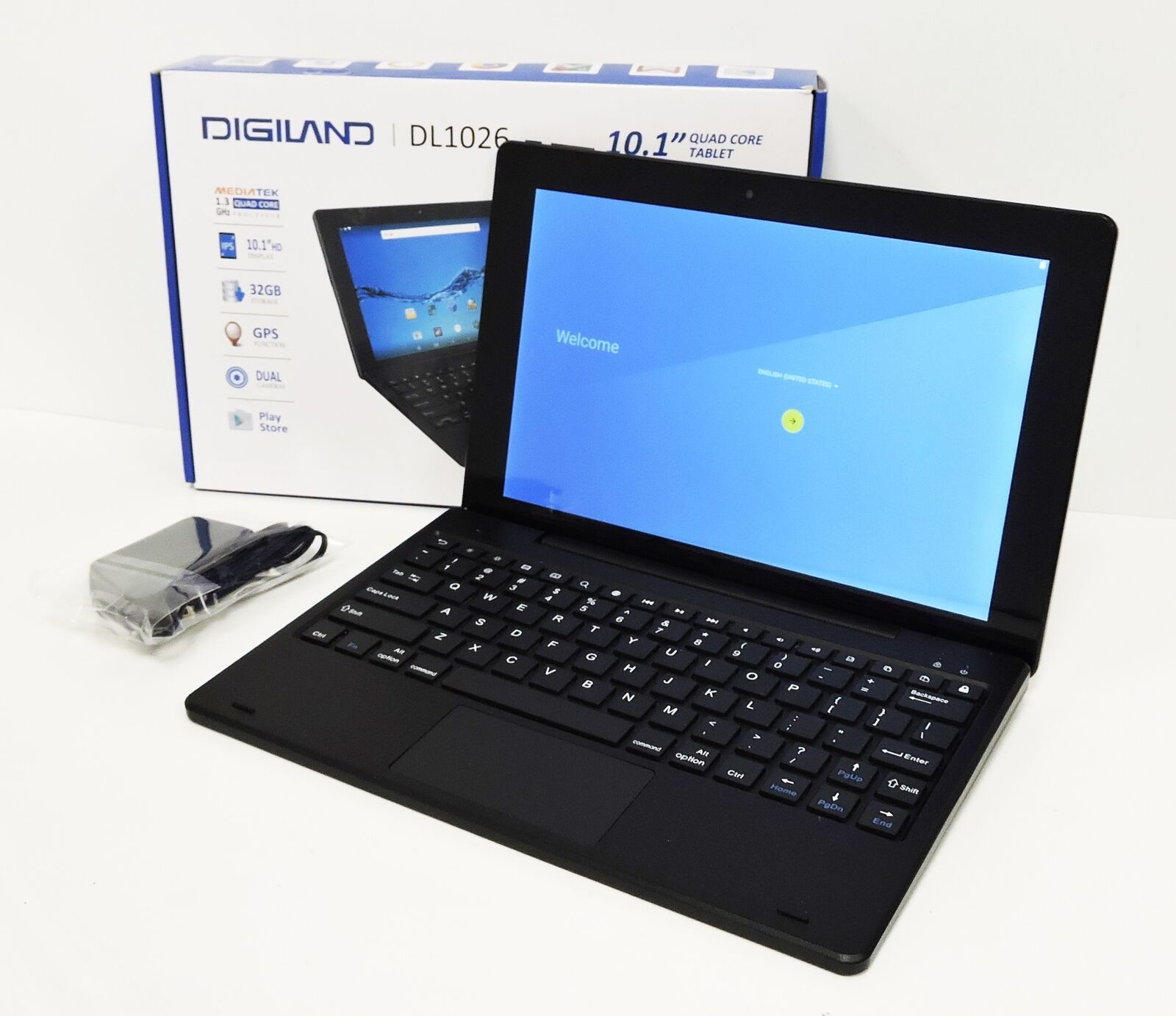 DigiLand DL1026 32GB 10.1" Android Tablet with Keyboard - iPads