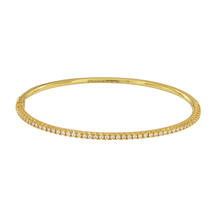 Tiffany&amp;Co. Yellow Gold METRO Diamond Hinged Bangle Medium size - $4,150.00