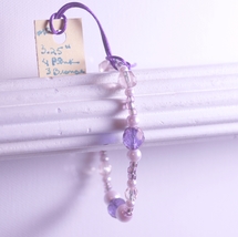Glass Crystals w Beaded Pearls: Stretch Bracelet: Pink & Bronze: 6.5" - $14.25