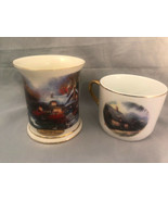 Porcelain Thomas Kinkade Coffee Mug and Pen Pencil Candle Holder - $23.68