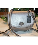 Coach Park Leather Crossbody Mini Watson Bag Pouch 49872 Turnlock Closure Pewter - $59.00