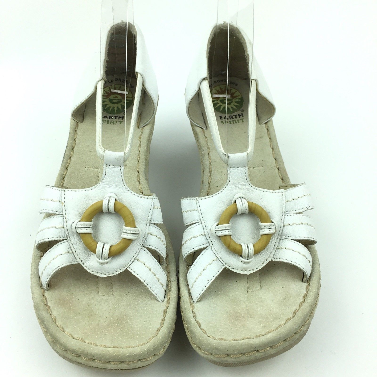 Earth Spirit Womans Sandals Size 8 40 Liberty White Leather Gelron 2000 ...
