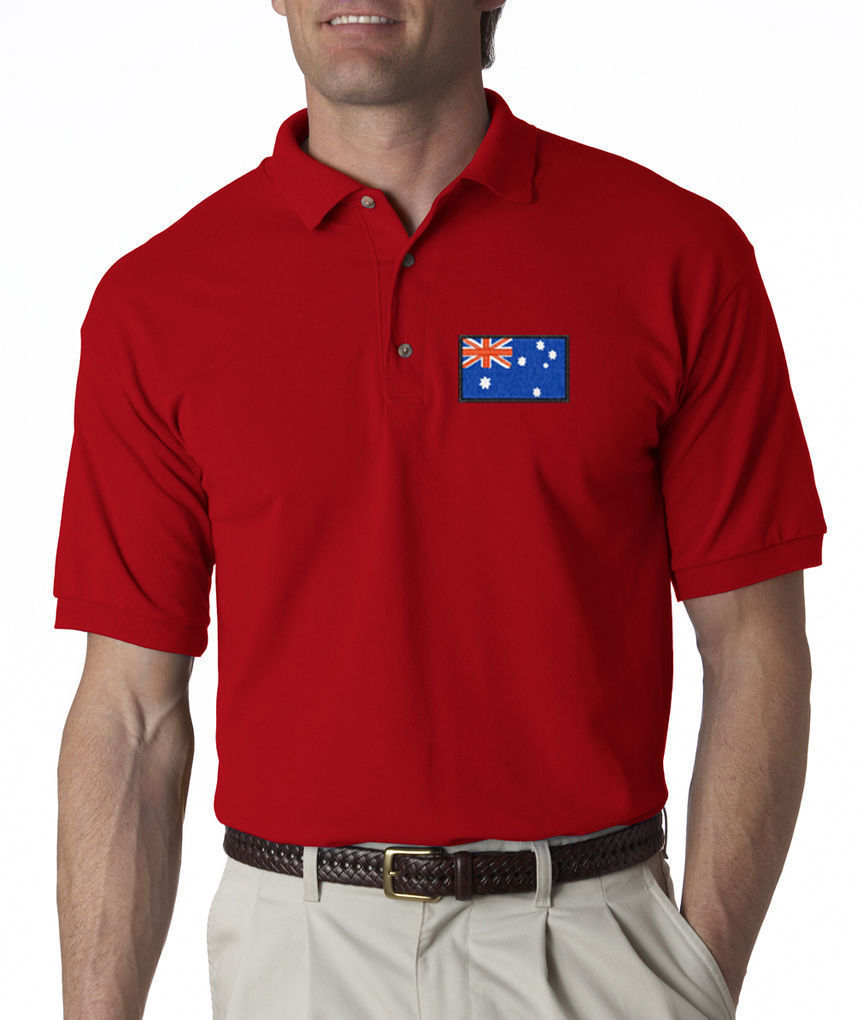 Australia Flag Mens Embroidered Polo Shirt S-6XL, LT-4XLT Outback Down ...