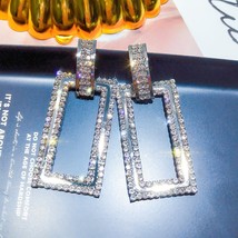 Geometric Earrings Hollow Square Drop Earrings For Women Girl Summer Golden Colo - $13.14