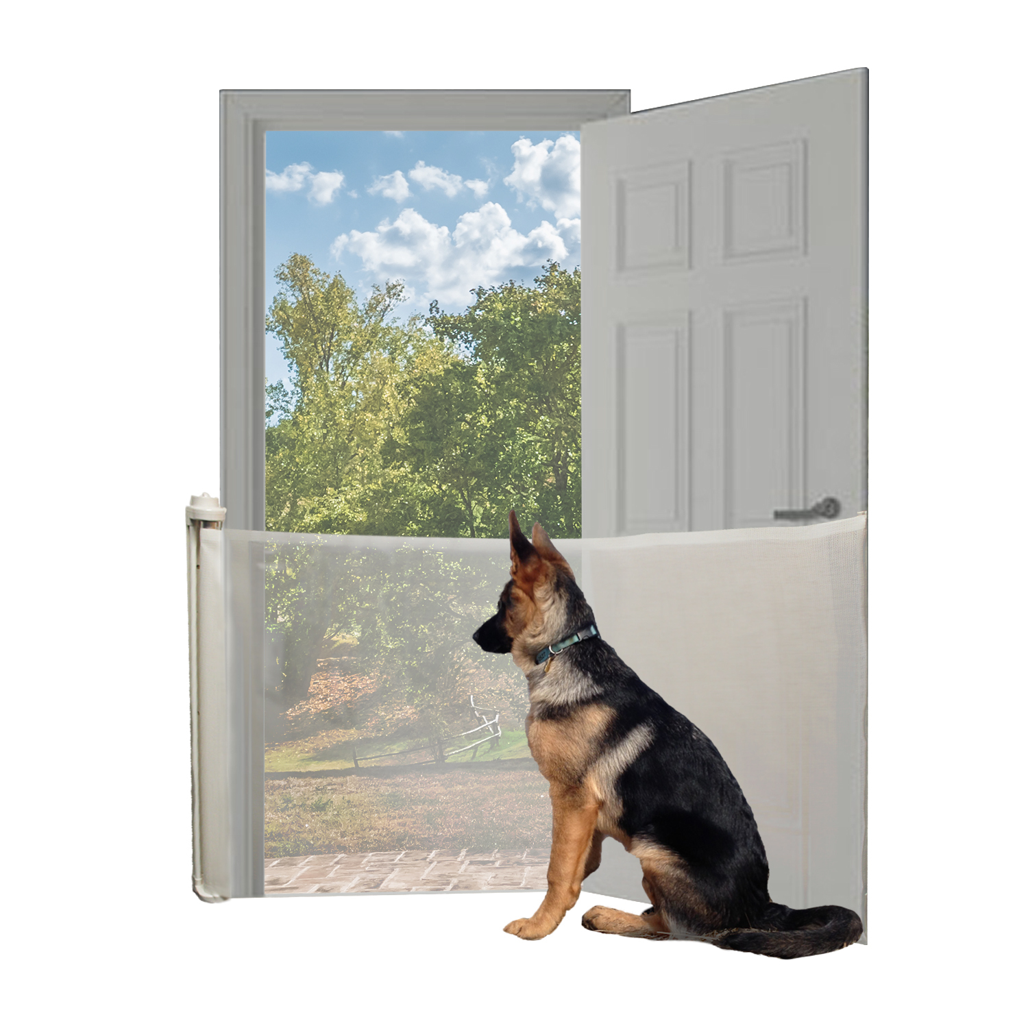 Extra Wide Locking Retractable Pet Friendly Safety Gate Large Pet