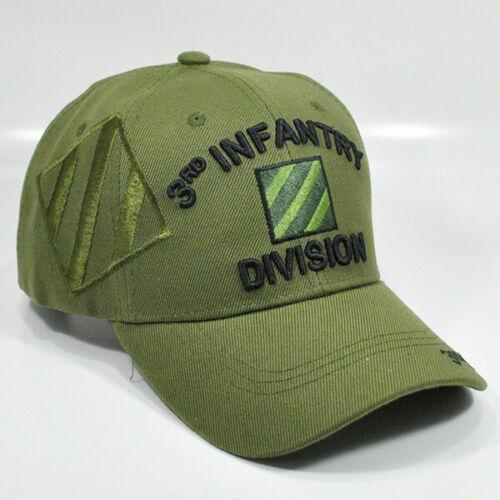 3rd INFANTRY DIVISION OLIVE GREEN US ARMY MILITARY BASEBALL CAP HAT 3rd