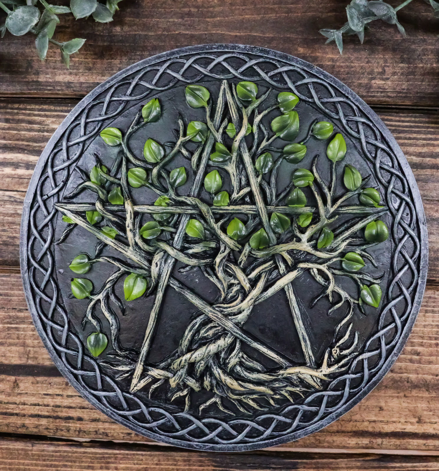 Wicca Twisted Vine Branches Tree of Life Pentagram Star Decorative Wall Plaque