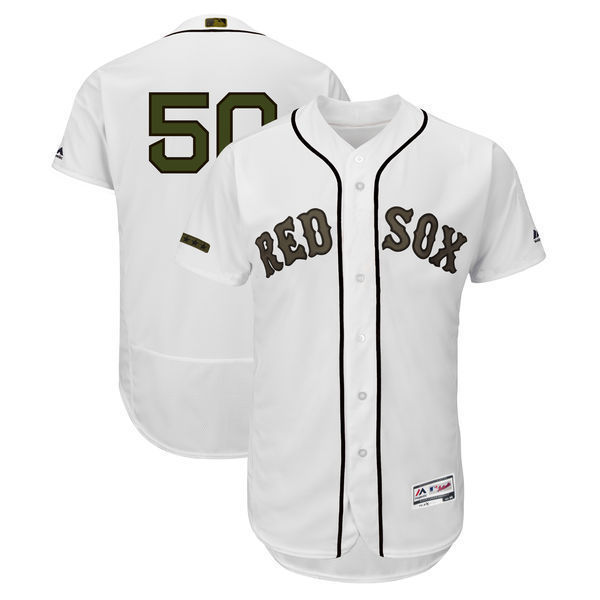 Men's Boston Red Sox #50 Mookie Betts Jersey Sewn on White 2018 Commemorative Ed - Other Fan 