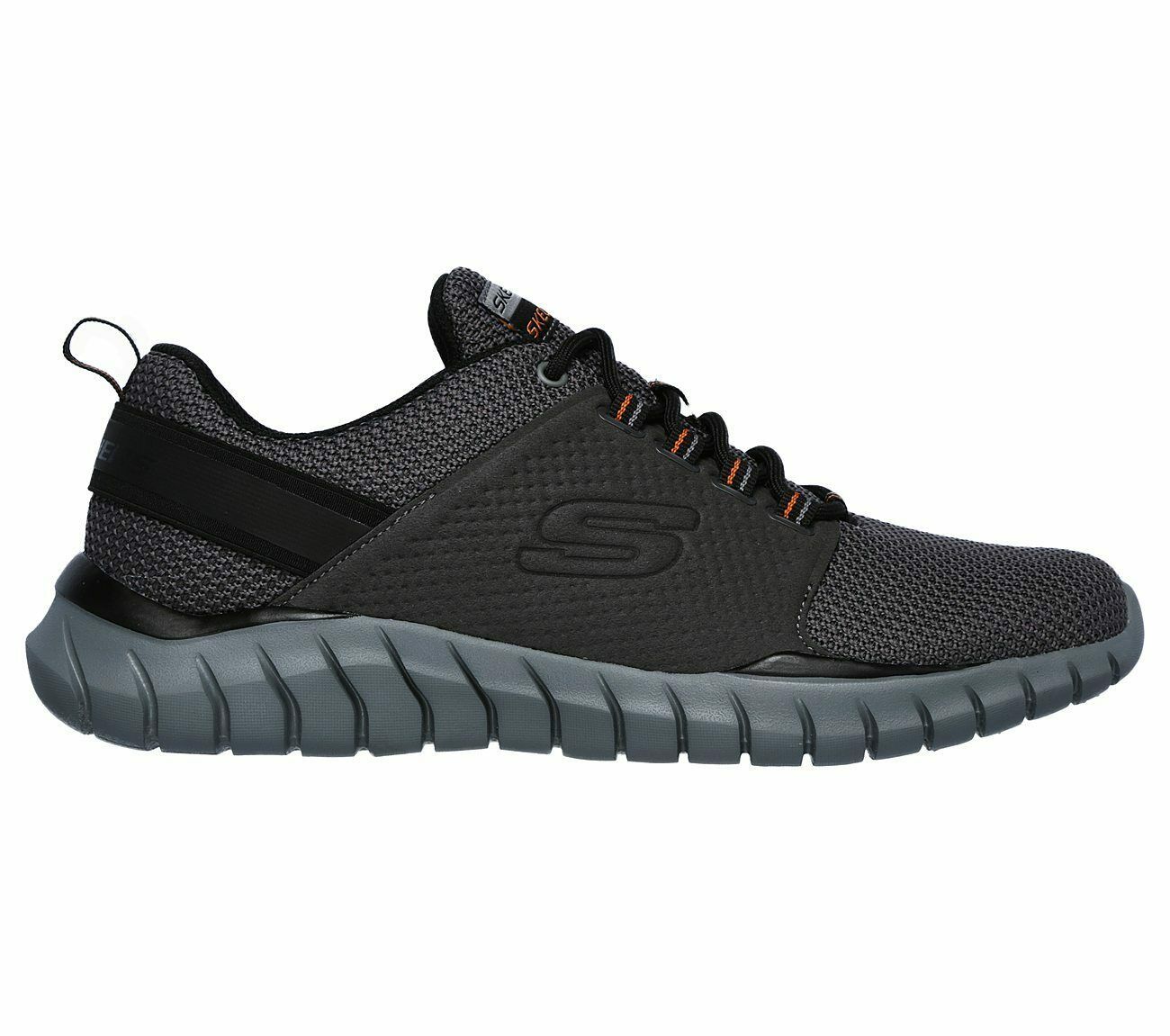 Skechers shoes Wide Fit Men Charcoal Memory Foam Sport Comfort Casual ...