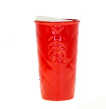 Starbucks Swarovski Crystal Red Quilted Ceramic Tumbler Traveler 10oz Ho... - $48.50