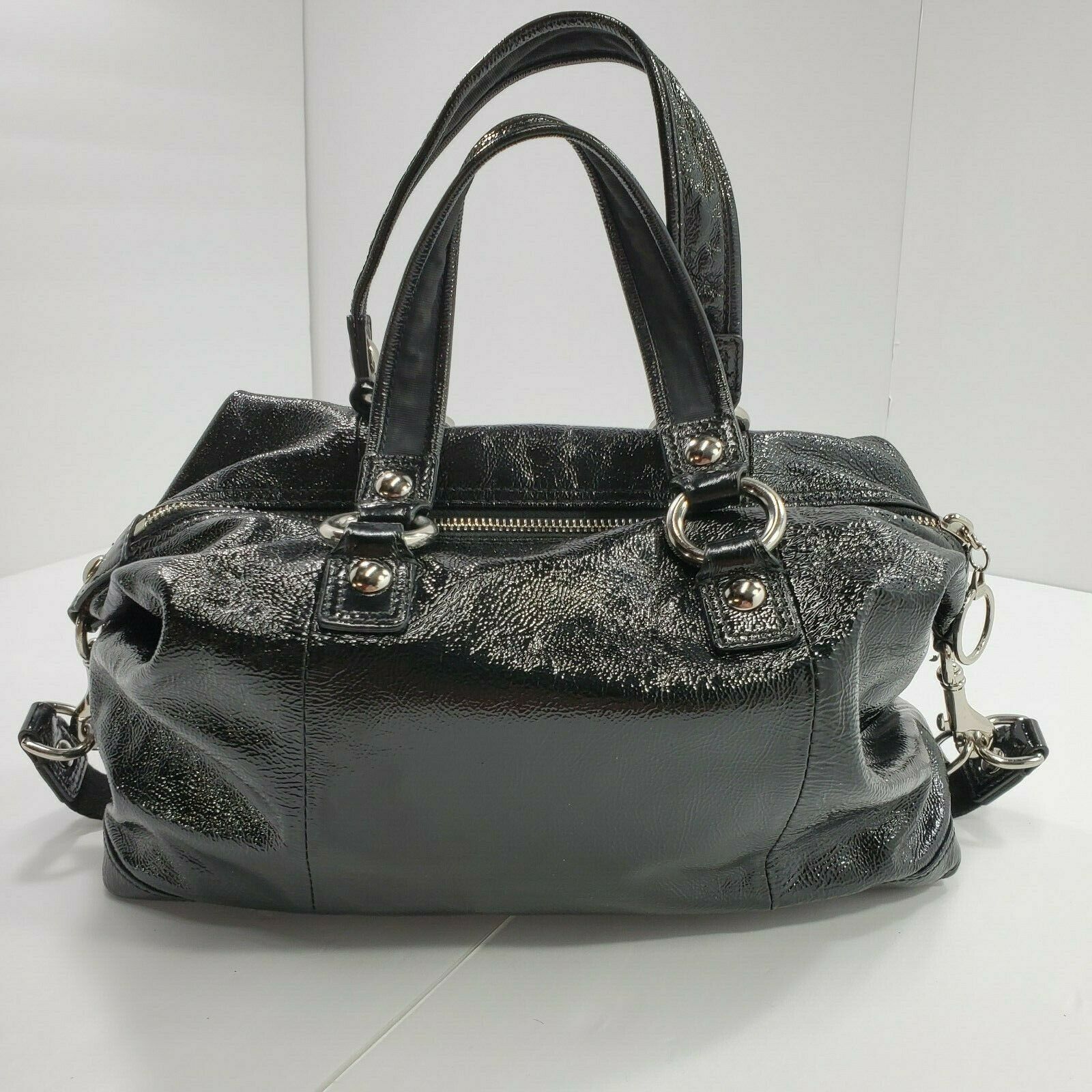 COACH Poppy Women’s Black Patent Satchel Purse Handbag G1069-15884 ...