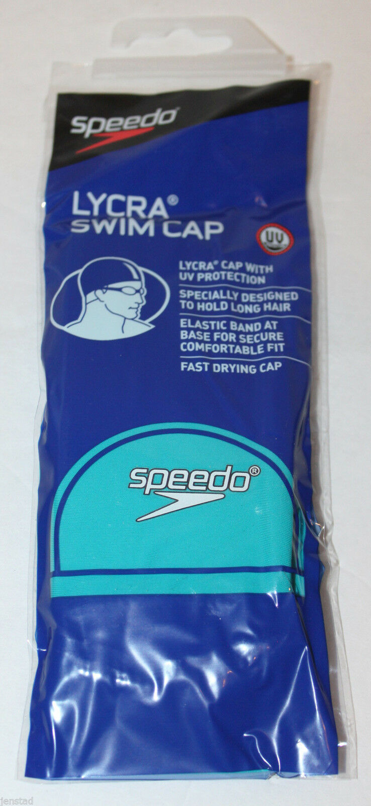 SPEEDO LYCRA SWIM CAP DARK TEAL UV PROTECTION STRETCH SUN PROTECTION SWIMWEAR