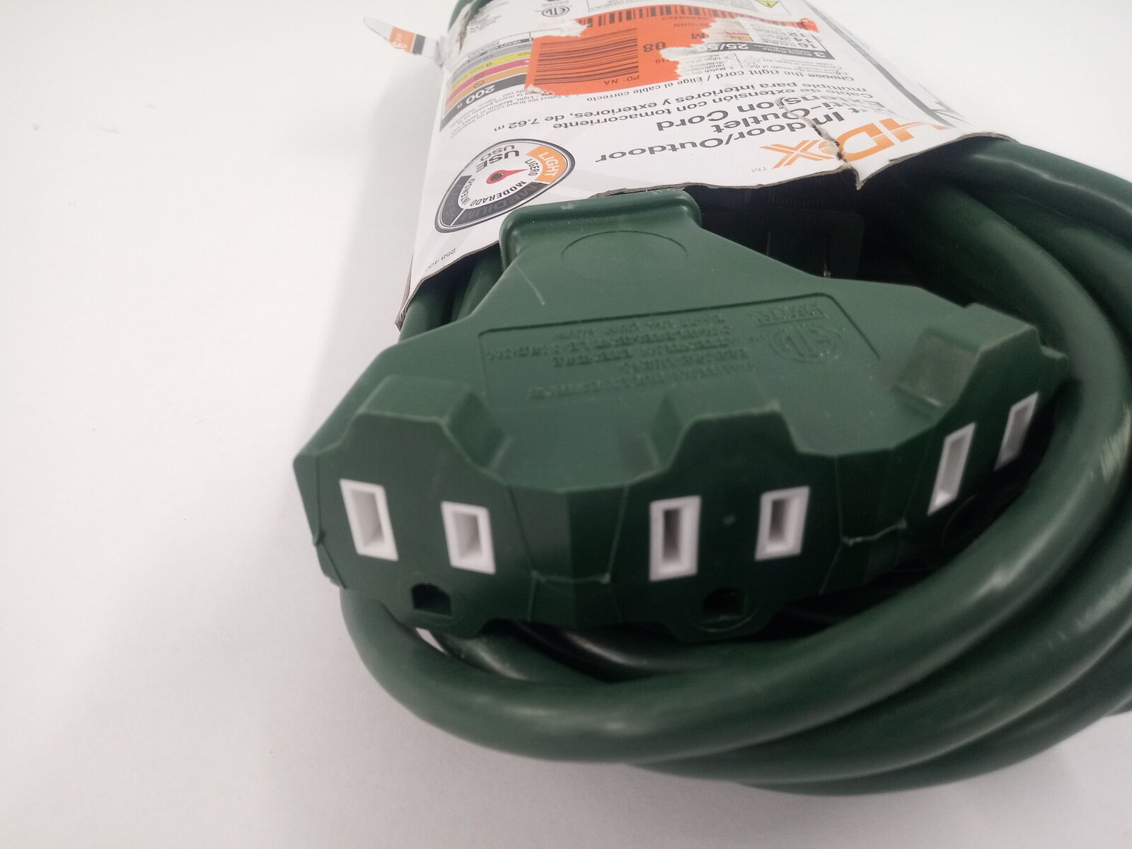 HDX 25 ft. Indoor outdoor MultiOutlet Extension Cord 16 Gauge 125Volt