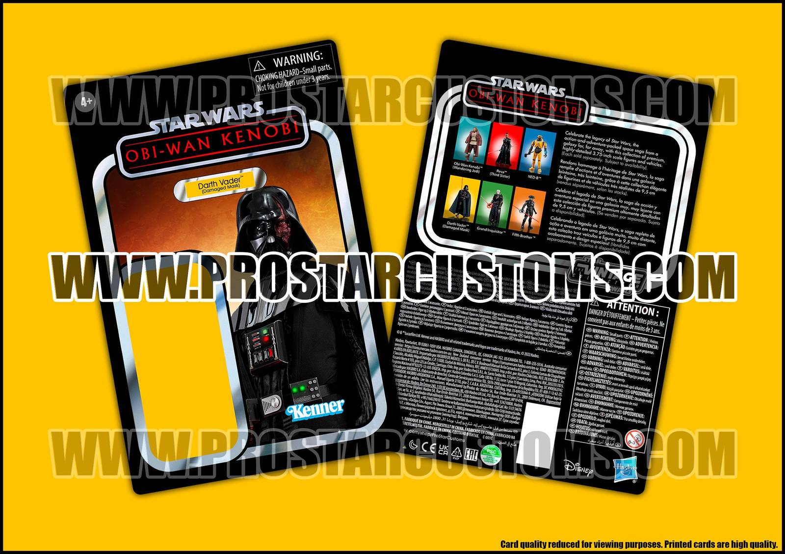Custom STAR WARS Obi-Wan Kenobi - Darth Vader (Damaged Mask) Inspired Card Back