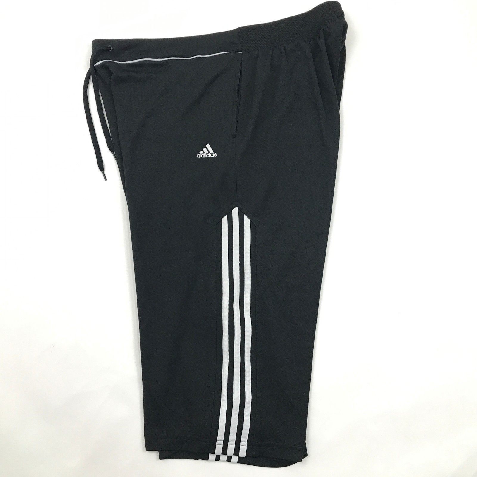 Adidas Capri Pants Size M/L Three Stripe Cardio Workout Cropped Pant ...